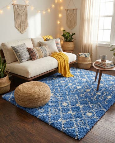  4' x 6' Moroccan Trellis Shag Rug