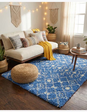 4' x 6' Moroccan Trellis Shag Rug