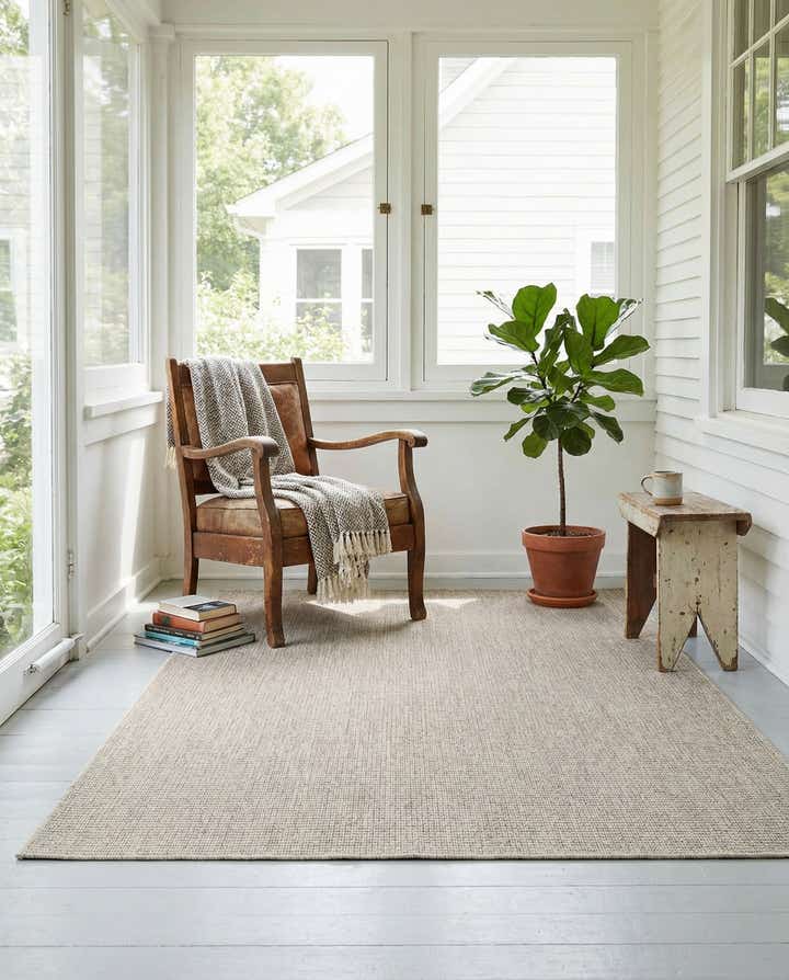 4' x 6' Easy-Clean Solid Indoor / Outdoor Rug