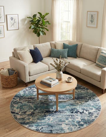 Blue Budapest Round Rug