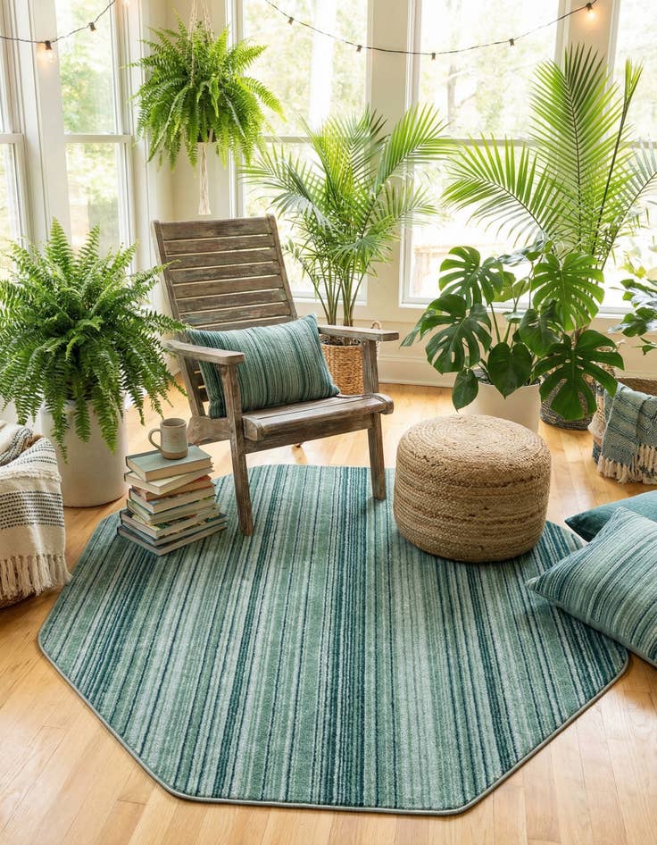 Detail image of 7' 3 x 7' 3 Gemstone Octagon Rug