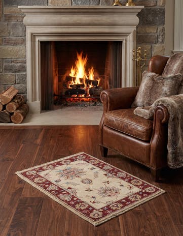 2' 1 x 3' Hand Knotted Ziegler Rug