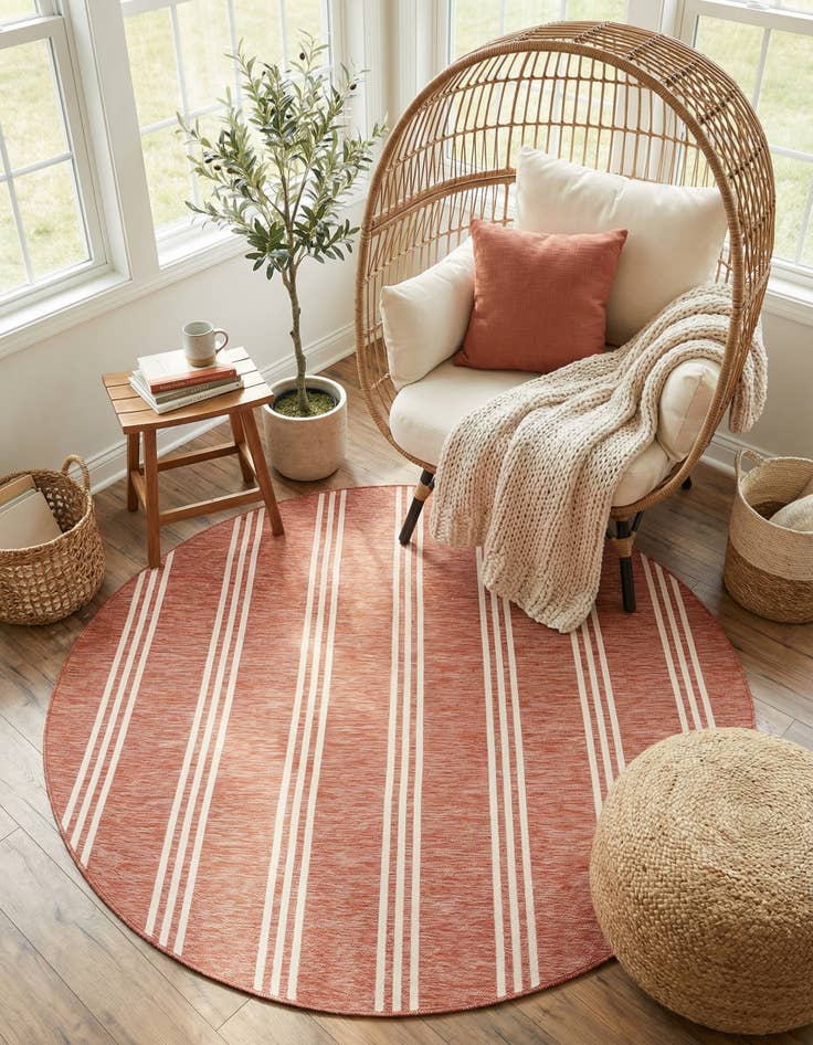 Detail image of  10' 8 x 10' 8  Washable Jill Zarin Anguilla Indoor / Outdoor Round Rug