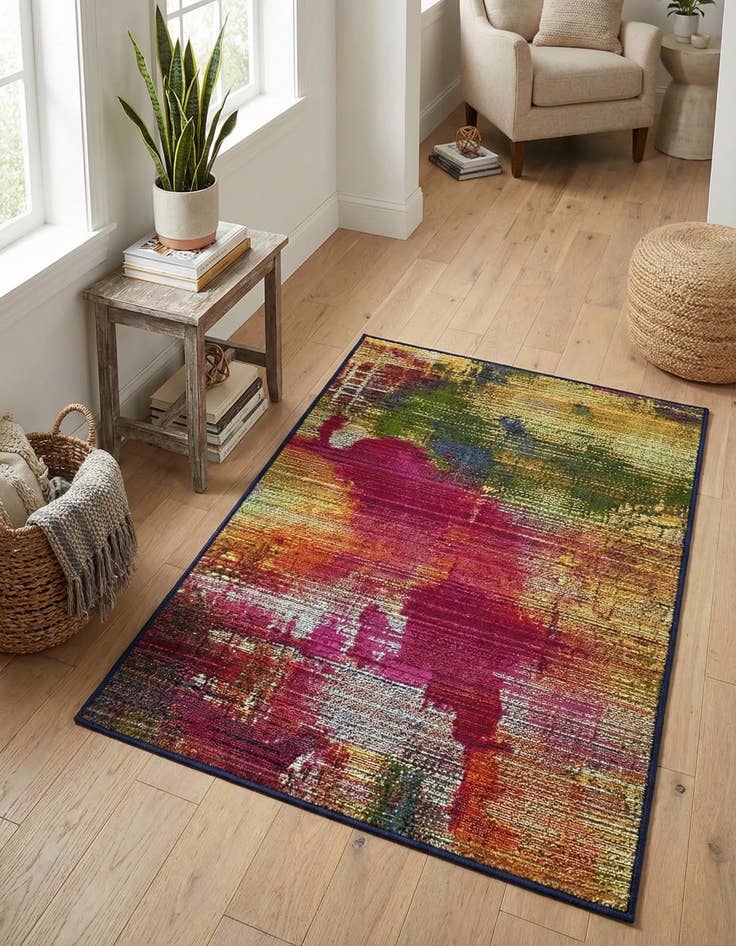 Detail image of 2' 2 x 3'  Washable Modern Indoor / Outdoor Rug