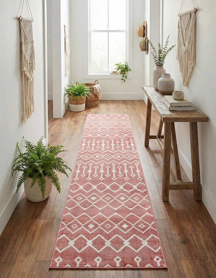 Detail image of  2' 7 x 12' Bohemian Trellis Runner Rug