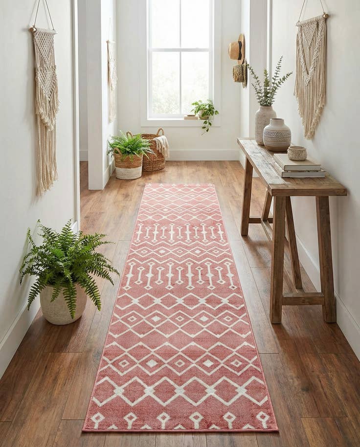 Detail image of 2' 7 x 12' Bohemian Trellis Runner Rug
