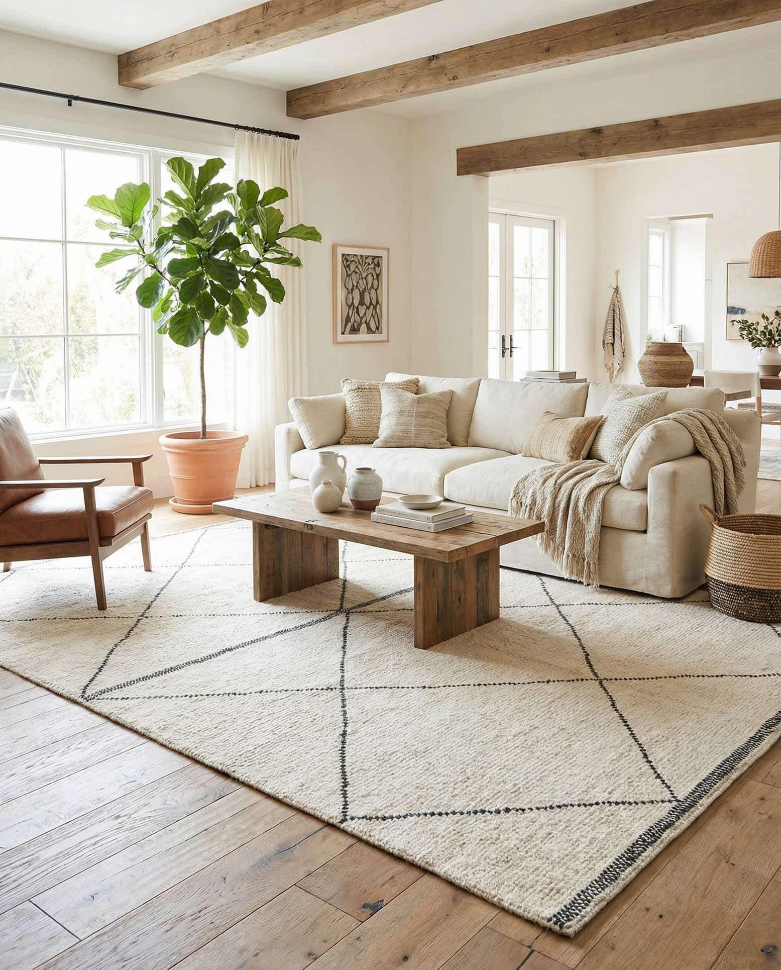 6' 5 x 9' 1 Hand Knotted Moroccan Wool Rug