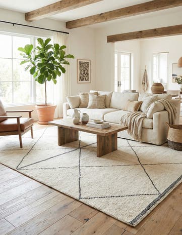 6' 5 x 9' 1 Hand Knotted Moroccan Wool Rug