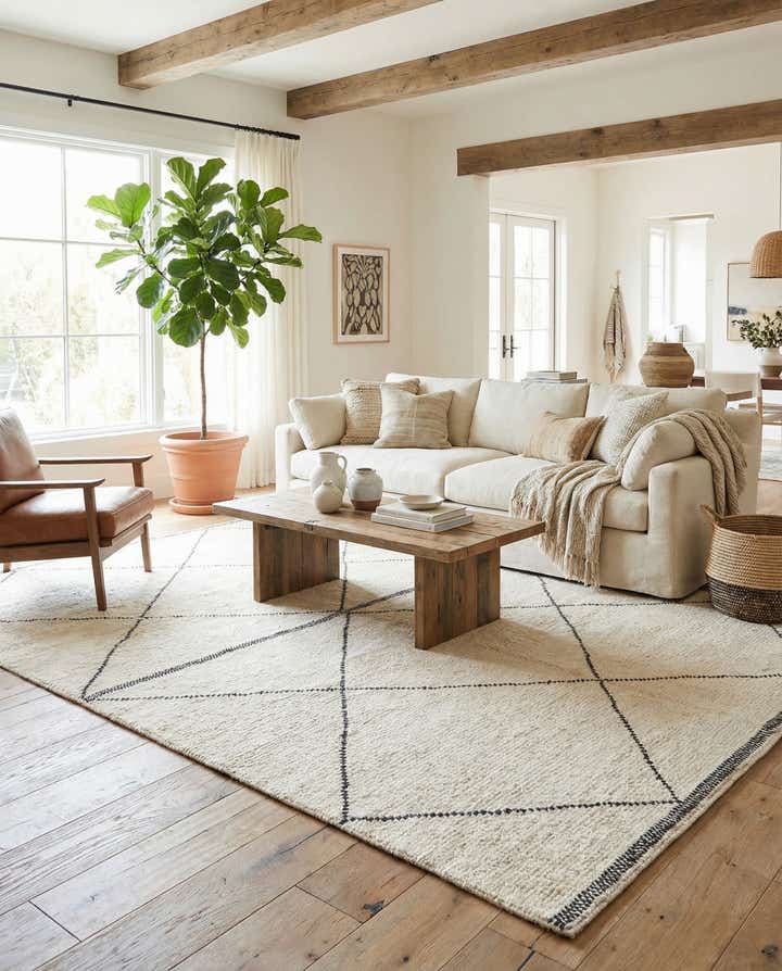 6' 5 x 9' 1 Hand Knotted Moroccan Wool Rug