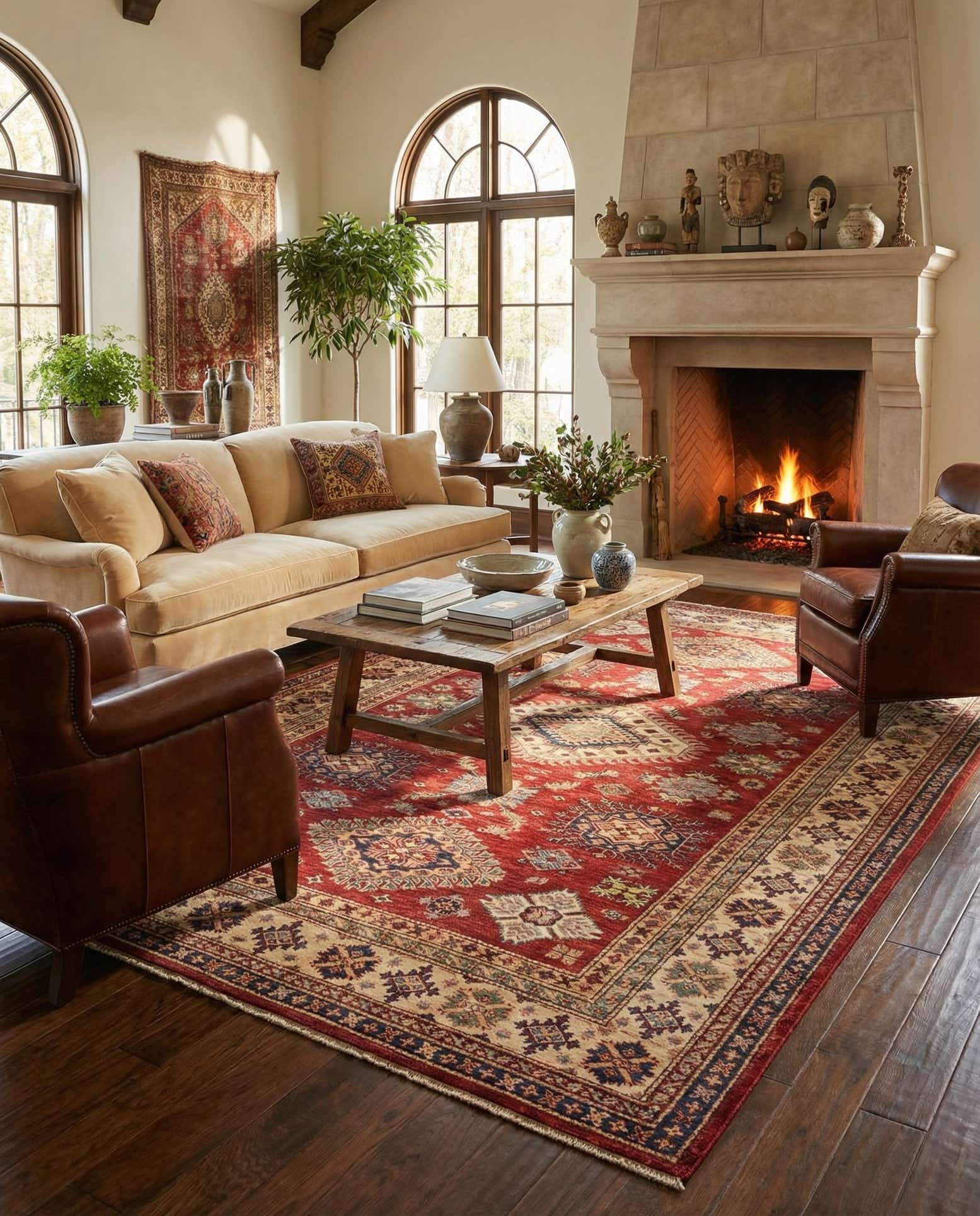 5' 7 x 8' Hand Knotted Kazak Oriental Rug