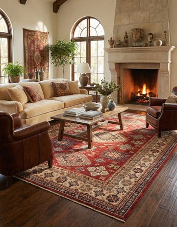 5' 7 x 8' Hand Knotted Kazak Oriental Rug