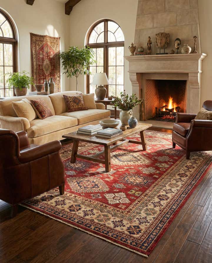 5' 7 x 8' Hand Knotted Kazak Oriental Rug