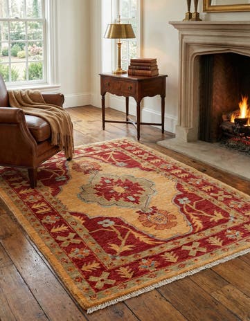 3' 6 x 4' 11 Hand Knotted Ziegler Wool Rug