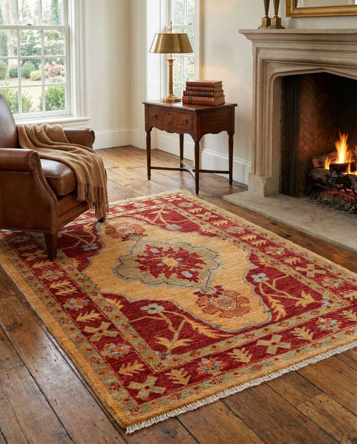 3' 6 x 4' 11 Hand Knotted Ziegler Wool Rug