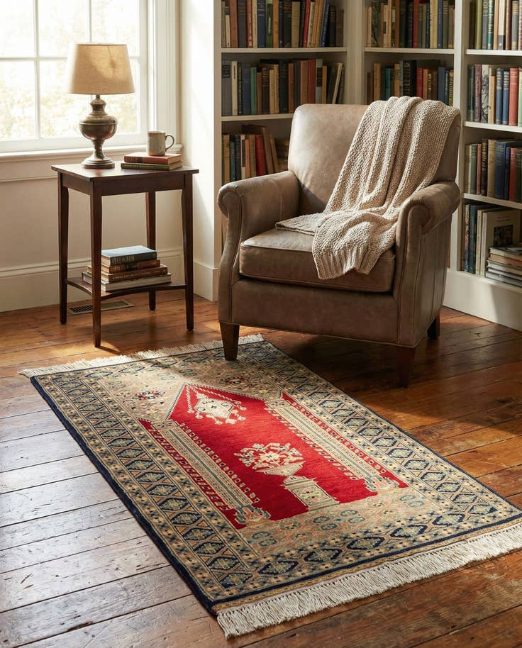 Detail image of 2' 8 x 4' 4 Hand Knotted Bokhara Wool Rug