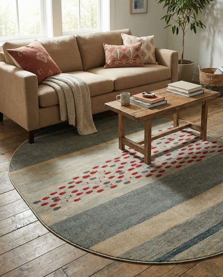 8' x 10' Kashkuli Gabbeh Oval Rug