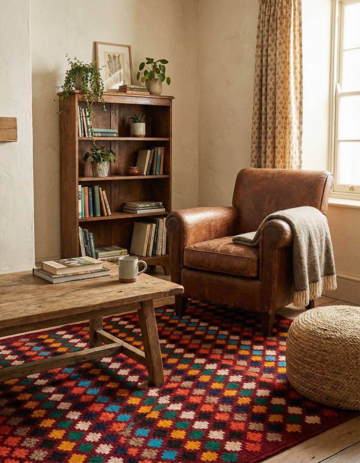 Detail image of 4' x 5' 9  Hand Knotted Balouch Wool Rug