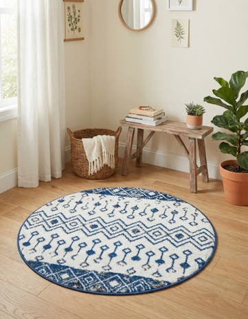 3' 3 x 3' 3 Moroccan Trellis Round Rug