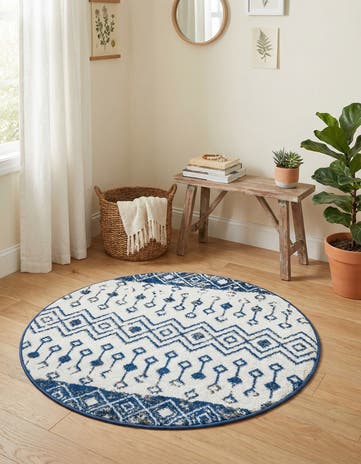 3' 3 x 3' 3 Moroccan Trellis Round Rug