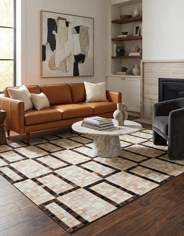 5' 1 x 8' Cowhide Stocks Rug