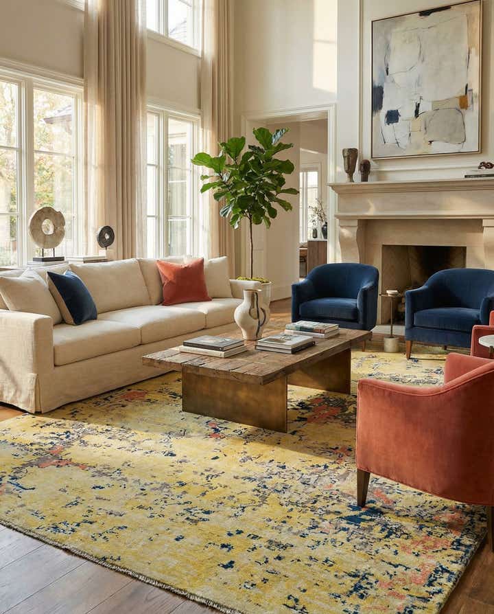 12' 7 x 15' 4 Hand Knotted Darya Wool Rug