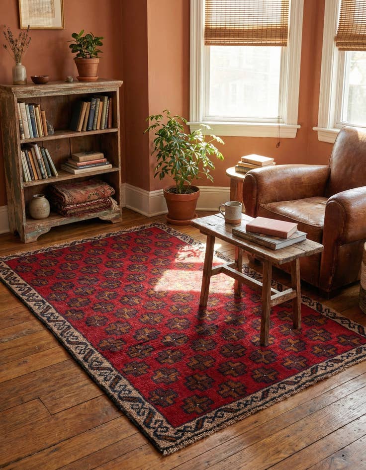 Detail image of 2' 9 x 4' 7  Hand Knotted Balouch Persian Wool Rug