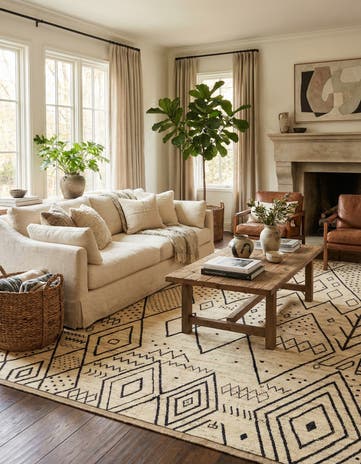 12' 6 x 17' 4 Hand Knotted Moroccan Wool Rug