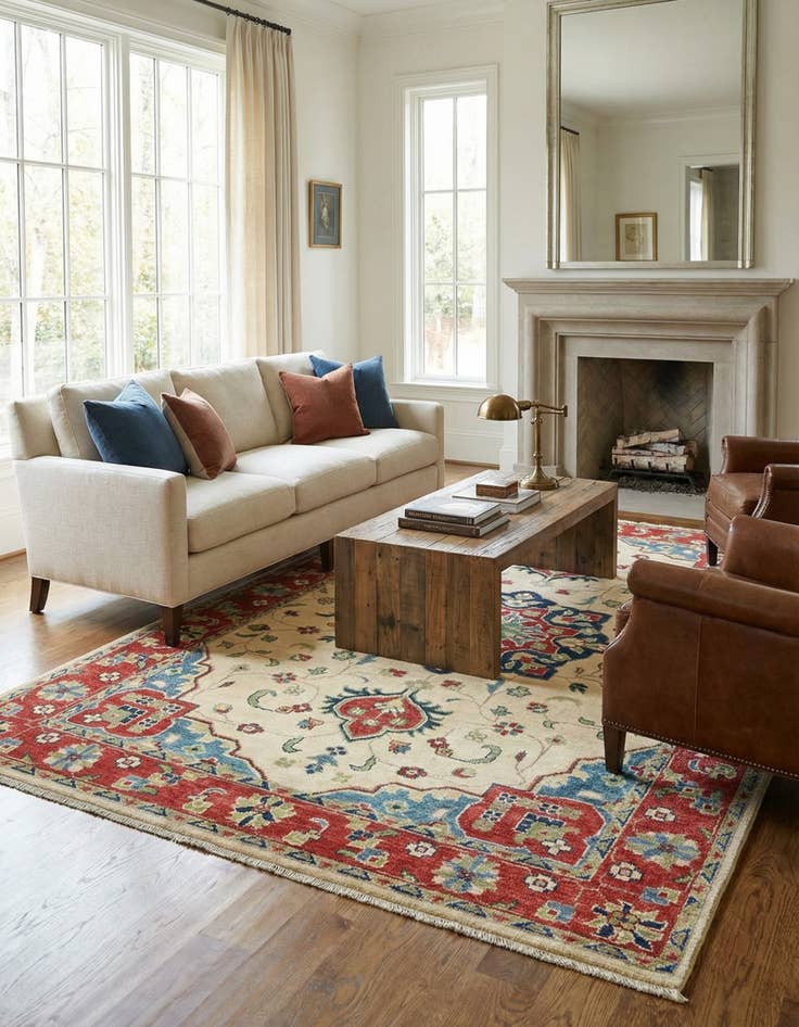 Detail image of 4' x 6'  Hand Knotted Kazak Rug