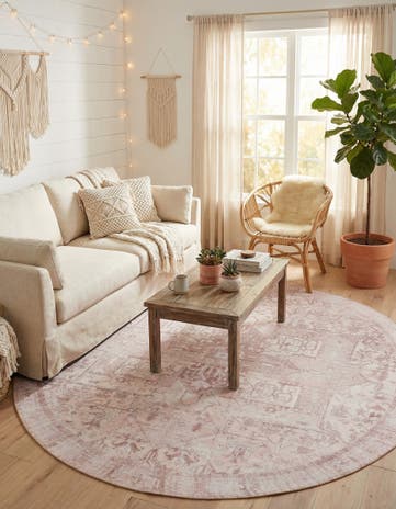 7' 6 x 7' 6 Washable Timeless Round Rug
