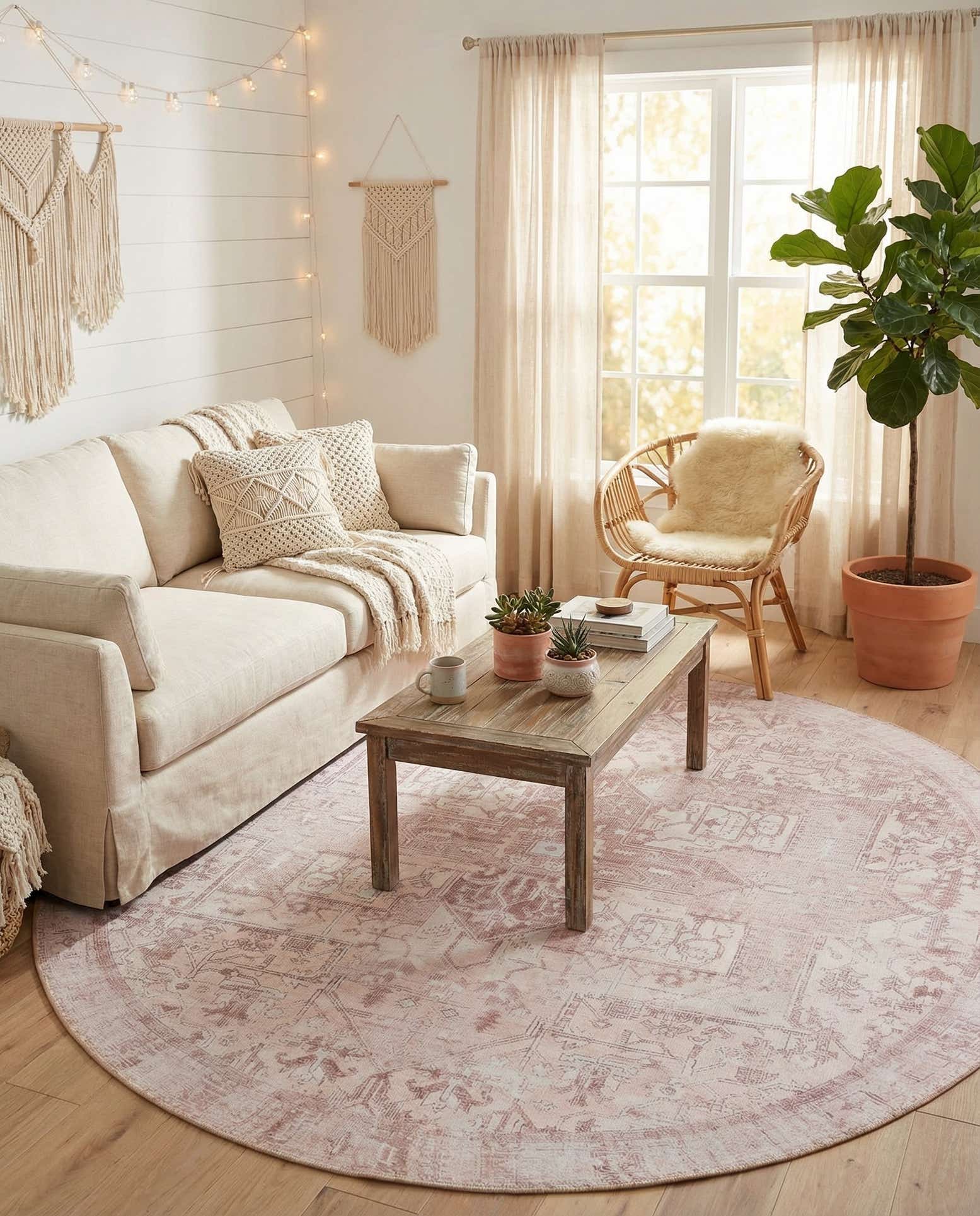 7' 6 x 7' 6 Washable Timeless Round Rug