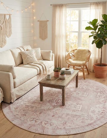7' 6 x 7' 6 Washable Timeless Round Rug