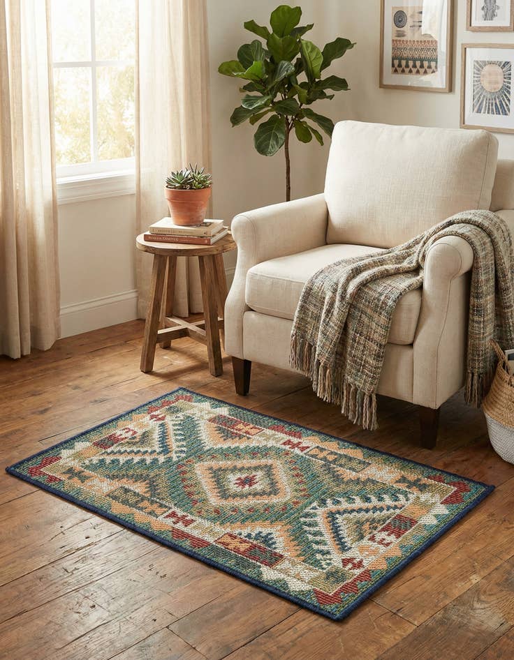 Detail image of 2' x 3'  Washable Baja Indoor / Outdoor Rug