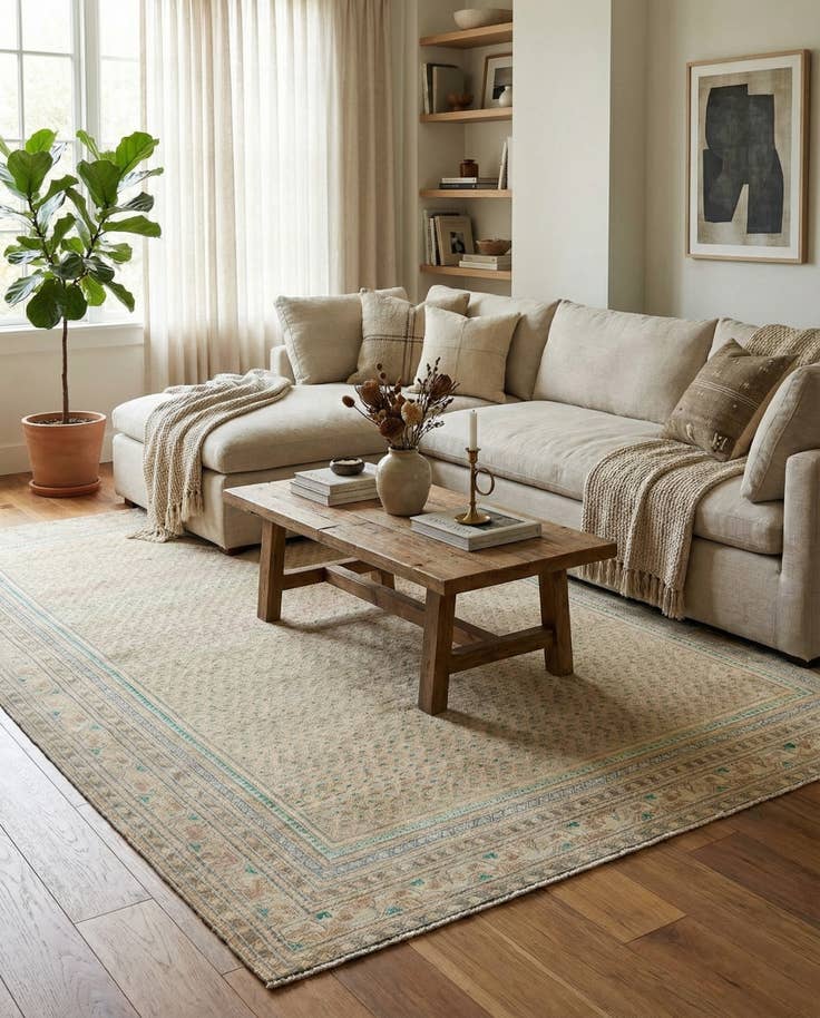 Detail image of 6' x 9' 6 Hand Knotted Ultra Vintage Persian Wool Rug