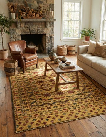 3' 11 x 6' 4 Hand Knotted Sumak Wool Rug