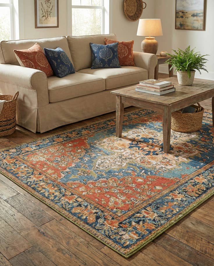 Detail image of 4' x 6' Easy-Clean Traditional Indoor / Outdoor Rug