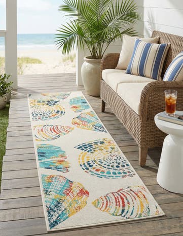 2' x 8' Easy-Clean Coastal Indoor / Outdoor Runner Rug
