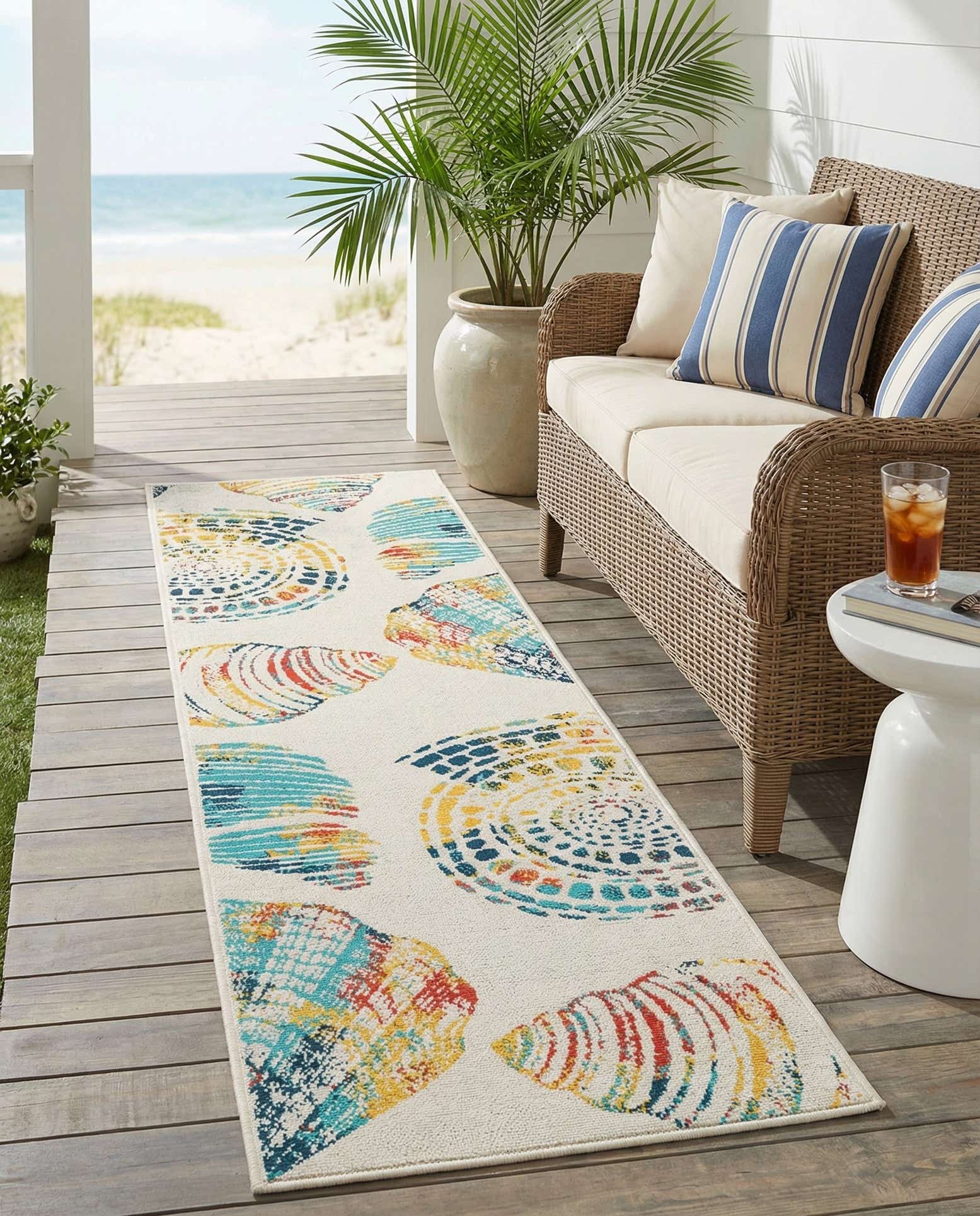 2' x 8' Easy-Clean Coastal Indoor / Outdoor Runner Rug