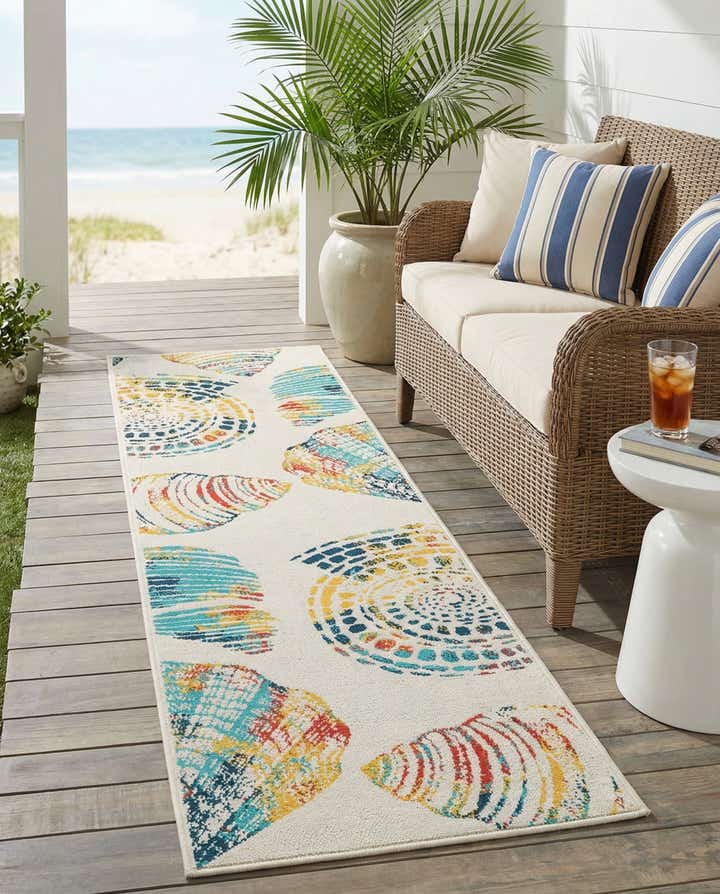 2' x 8' Easy-Clean Coastal Indoor / Outdoor Runner Rug