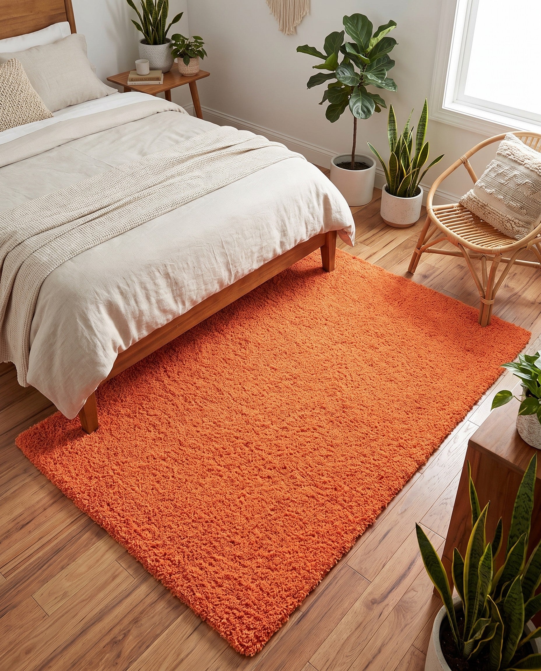 5' 3 x 8' Solid Shag Rug