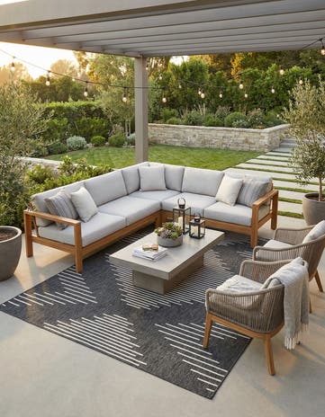 9' x 12' Easy-Clean Modern Indoor / Outdoor Rug