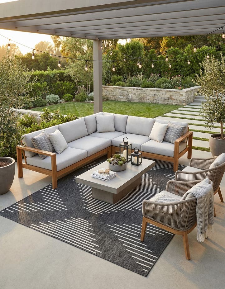 9' x 12' Easy-Clean Modern Indoor / Outdoor...
