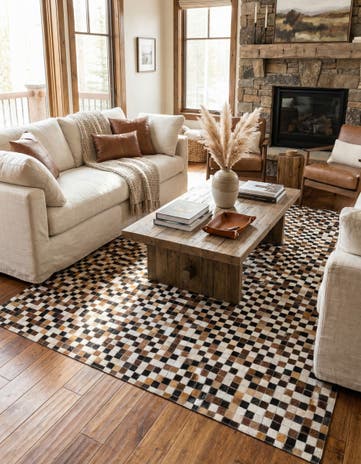 5' 6 x 7' 7 Cowhide Stocks Rug