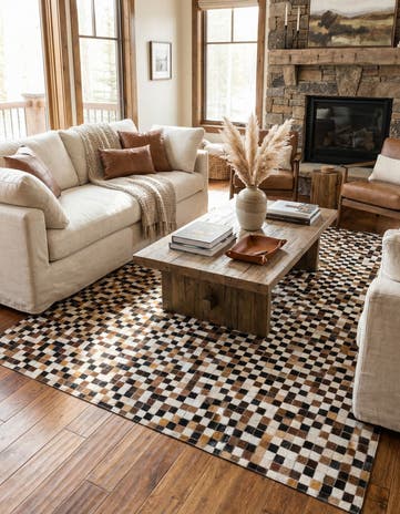 5' 6 x 7' 7 Cowhide Stocks Rug