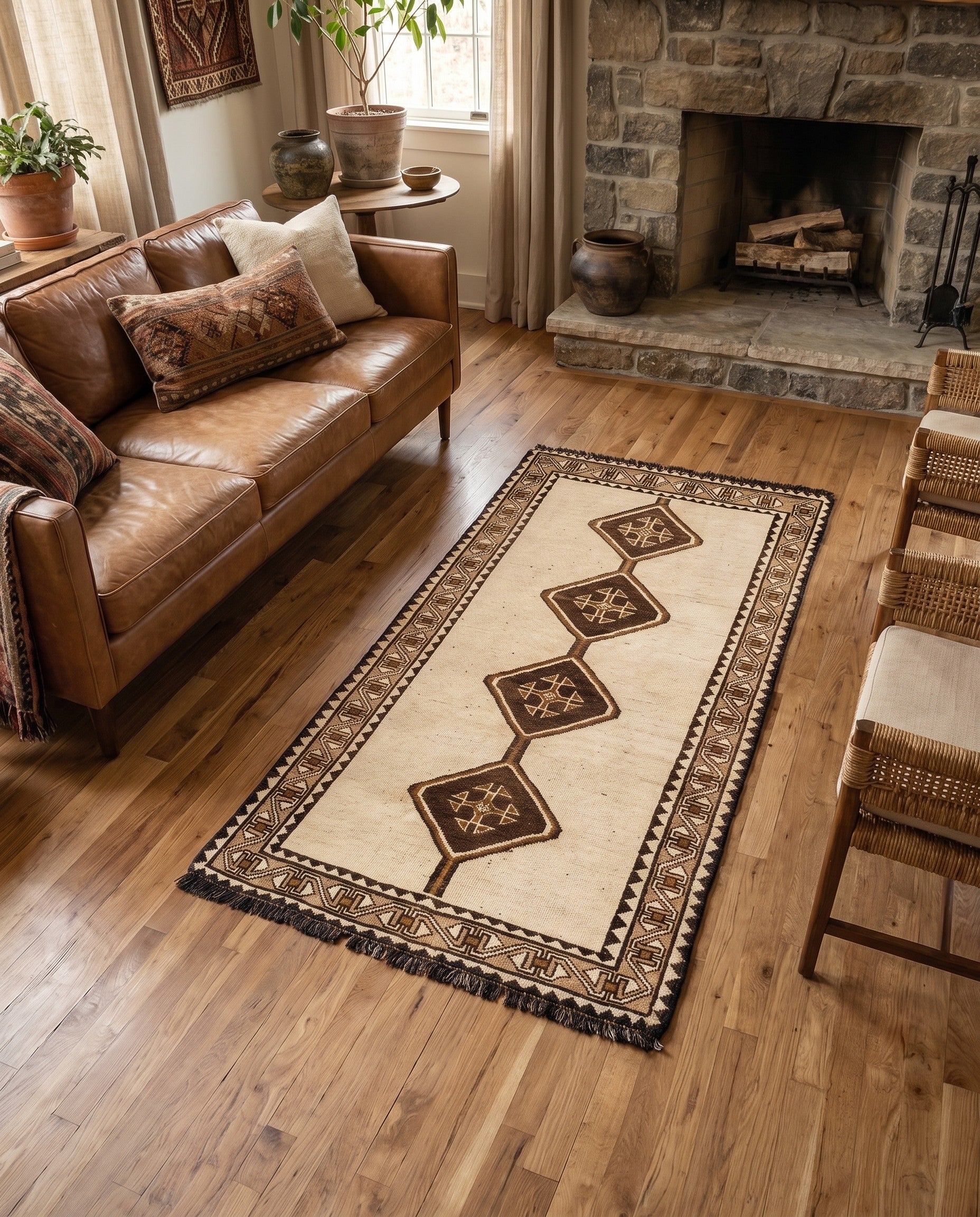 3' 5 x 6' 1 Hand Knotted Shiraz-Gabbeh Wool Rug
