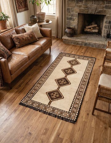3' 5 x 6' 1 Hand Knotted Shiraz-Gabbeh Wool Rug