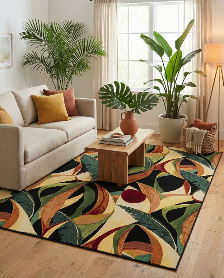 7' 10 x 11' Easy-Clean Botanical Indoor / Outdoor Rug