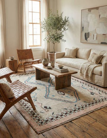 8' 9 x 10' 5 Hand Knotted Moroccan Wool Rug