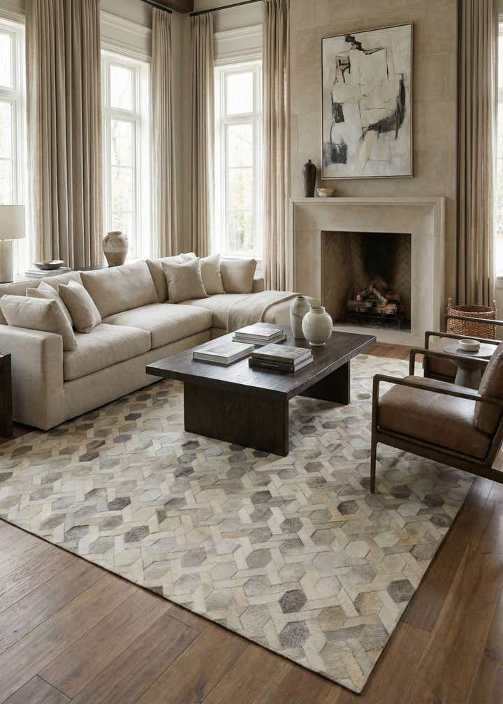 7' 9 x 10' 8 Cowhide - Patchwork Rug