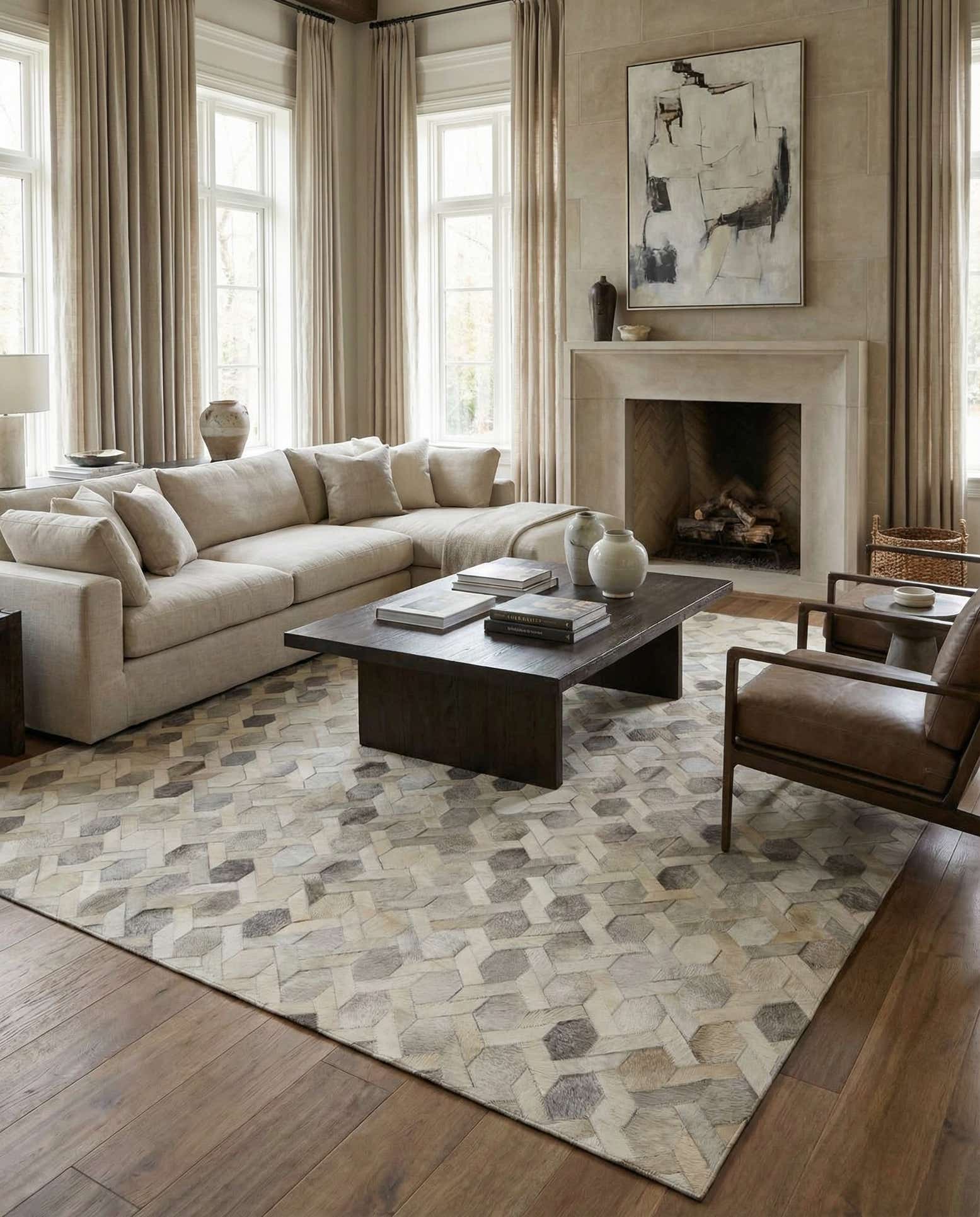 7' 9 x 10' 8 Cowhide - Patchwork Rug
