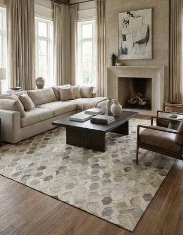 7' 9 x 10' 8 Cowhide - Patchwork Rug